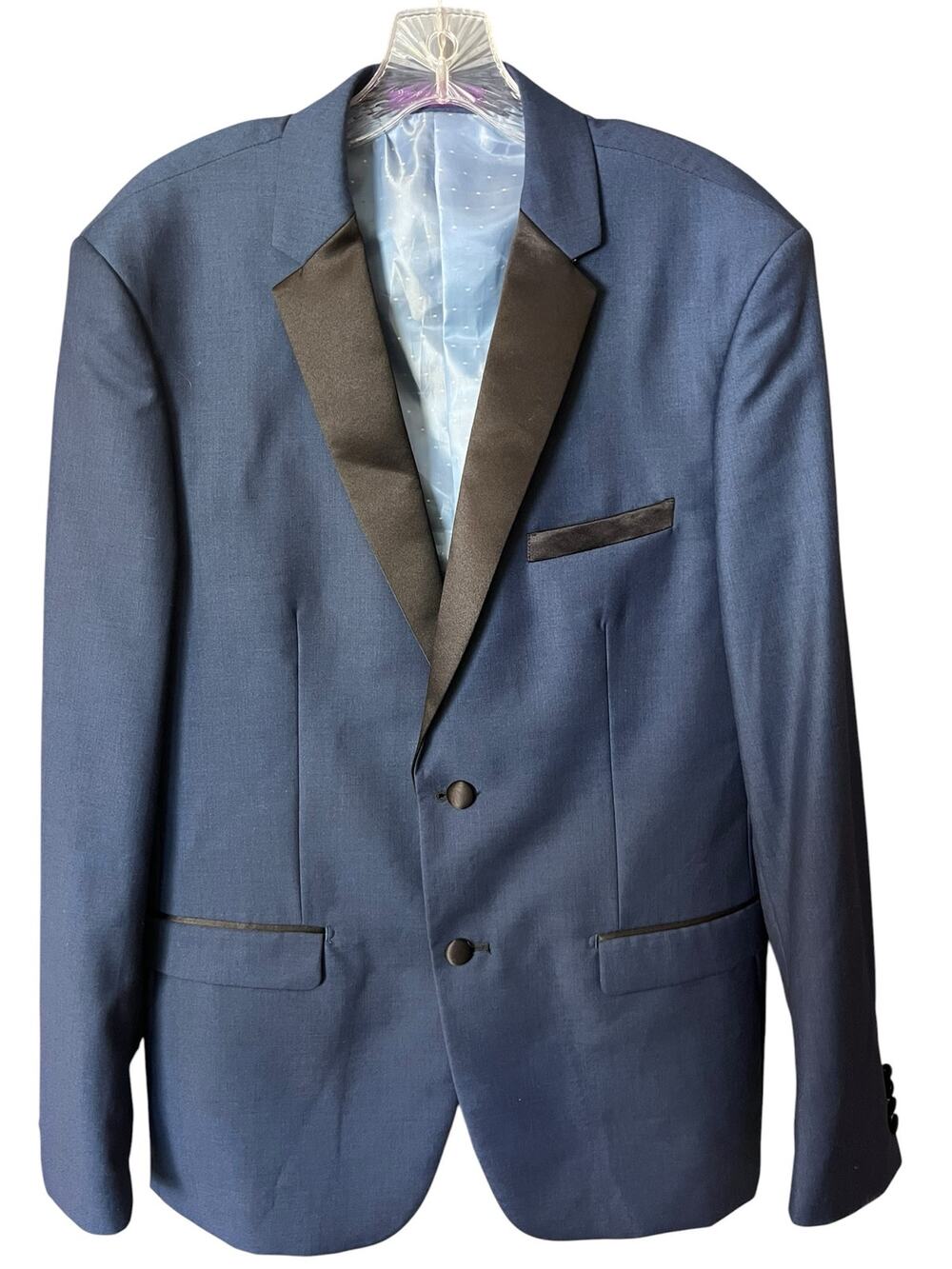 Vinci Slim Fit Blue And Black Tuxedo Jacket 42L Special Occasion Formal Ball
